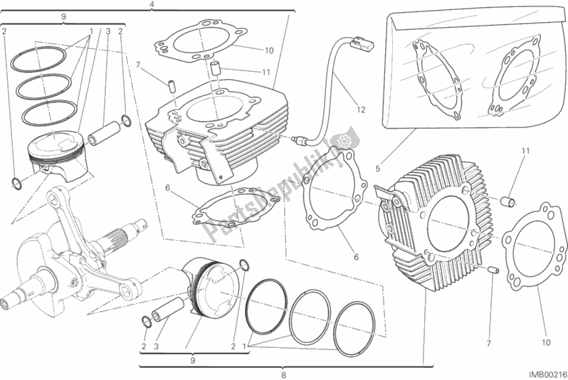 All parts for the Cylinders - Pistons of the Ducati Scrambler Full Throttle 803 2017